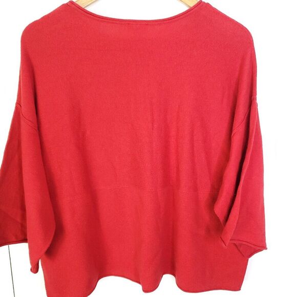 J. Jill Pure Jill Cotton/Cashmere Kimono Sweater - Red - XS - Picture 2 of 9